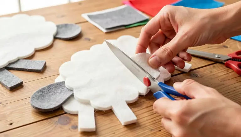 Molde de Ovelhinha de Feltro para Imprimir Grátis com Dicas de Montagem