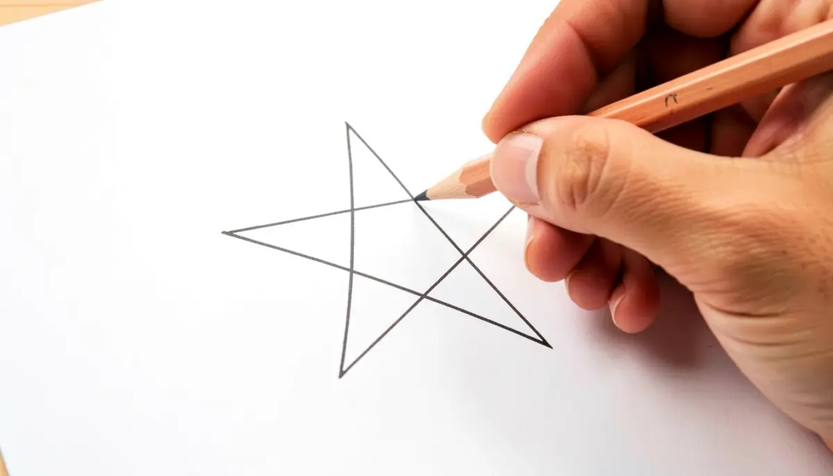 O Truque para Desenhar Estrela Sem Compasso em 5 Movimentos