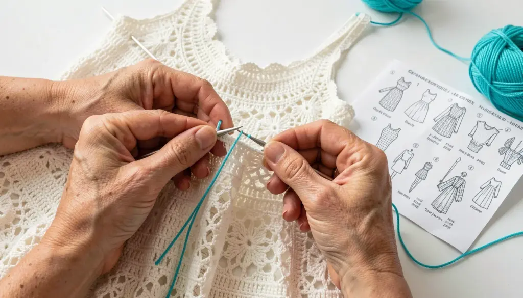 Vestido de Crochê com Gráfico e Receita: Passo a Passo Fácil